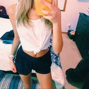 navy blue flowy shorts